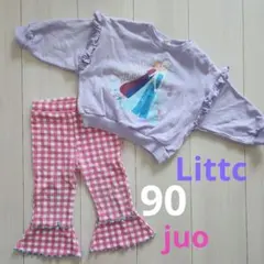 アナ雪トレーナー　アナ　エルサ リトシー　Littc juo 90 ズボンセット