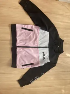 FILA フルジップジャージ上下セット 黒/ピンク
