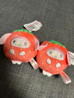 サンリオキャラクターズ　フルーツきぐるみマスコット　いちご　マイメロディ　2点