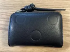 コムデギャルソン ポルカドット エンボス エナメル L字 財布 ブラック
