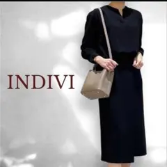INDIVI ツーピース見えワンピース　春夏素材　36