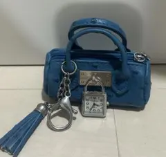 【未使用】ミニバッグ型バッグチャーム 青