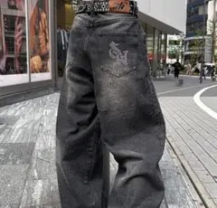 9090 ダークグレー デニムパンツ S size - メルカリ