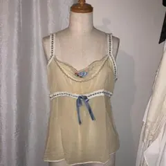 IVEレイ着用 ZARA レース キャミソール M グリーン - メルカリ
