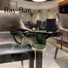美品　Ray-Ban レイバン サングラス ブラック×ゴールド グリーンレンズ