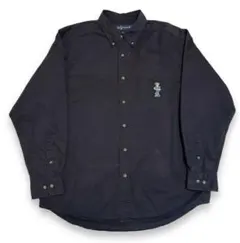 90s ポロラルフローレン ポロベア シャツ ブラック L