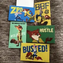 ズートピア　スマロイド ブロマイド 5枚セット　ニック　ジュディ