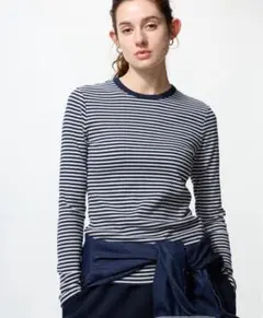 【新品未使用】 ソフトリブT 長袖 ボーダー