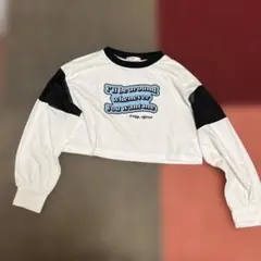 algy プリントメッセージ クロップド丈長袖カットソー