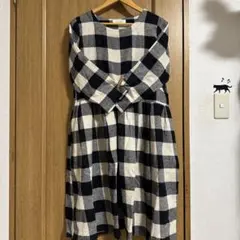 SUN VALLEY チェック柄ロングワンピース