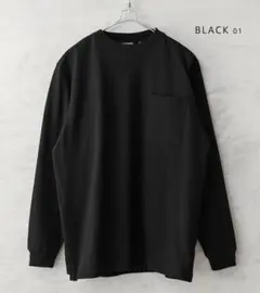 Goodwear 長袖 Tシャツ USAコットン 袖リブ ポケットロンT 黒 Lのサムネイル