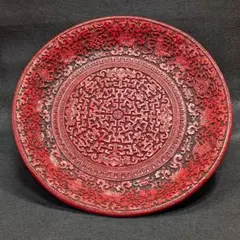 中古 中国美術 朱色浮彫花卉文盃 小鉢 菓子器 茶道具 CL0015 - メルカリ