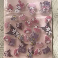 サンリオ マイメロ　クロミ　DROP PEKO フレークシール　ぷっくり　透明