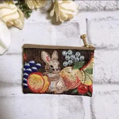 インド刺繍リボン　ポーチ　マルチポーチ　ハンドメイド　ミニポーチ　NO3972