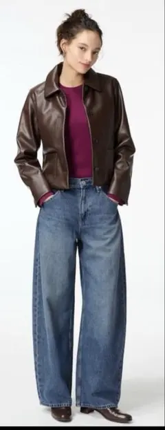 新品未使用　UNIQLO バギーカーブジーンズ　24/61cm