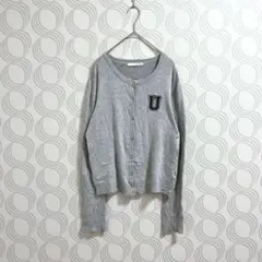 moussy♡ハイゲージニットカーディガン ロゴ Free