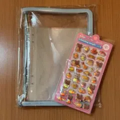 水色ラメ リングファイルシール帳＆ オーロラくまキャンディシール★新品未開封★