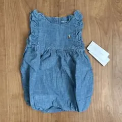 【即購入可】新品タグ付　ラルフローレン　フリル　デニム　ロンパース　75 9M