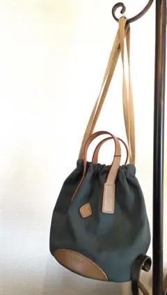 【新品・タグ付】CLEDRAN 開口絞り グリーン トートバッグ クレドラン