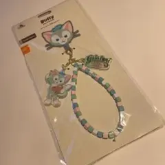 送料込 HKDLダッフィー&フレンズ スマホストラップ★ジェラトーニ