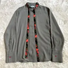 ポールスミス 洗える ソリッドジョーゼット ボウタイブラウス Lサイズ 花柄