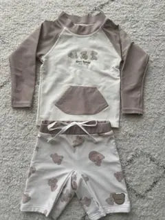 クマ柄水着セット 90cm 収納袋付き