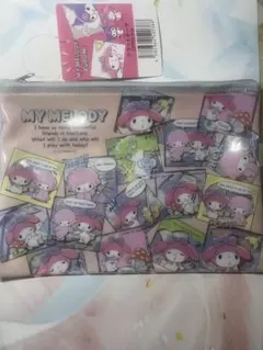 My Melody Kuromi フラットポーチ ジッパーバッグ ビニールポーチ