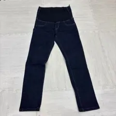 デニム　マタニティパンツ 伸縮性ウエストバンド