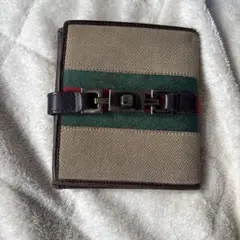 Gucci 二つ折り財布 ベージュ/グリーン/レッド