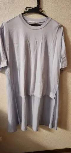 異素材切替 半袖Tシャツ ライトパープルのサムネイル
