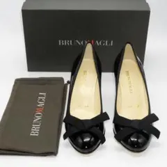 BRUNOMAGLI ブルーノマリ エナメル リボン 訳あり 黒　36のサムネイル