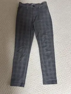 a.v.vグレー チェック柄 スキニーパンツ裏起毛