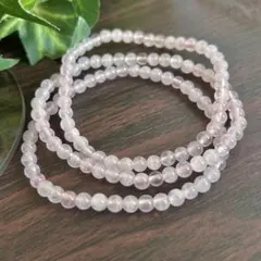 ローズクォーツ ブレスレット 4mm 3本セット　天然石　無染色