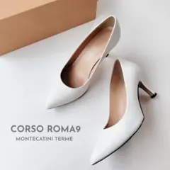 CORSA ROMA9 コンソローマ 22 ホワイト レザー パンプス 春靴