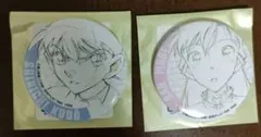 名探偵コナン　原画缶バッジ　新蘭　工藤新一　毛利蘭　アニコナ展　コナン展