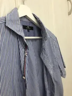FREDY & GLOSTER 半袖 ストライプシャツ ブルー Mのサムネイル