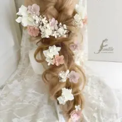 サーモンピンク髪飾り ヘッドドレス - メルカリ
