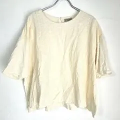 ⭐️良好⭐️サマンサモスモス レース 切替 カットソー 刺繍 Tシャツ コットンのサムネイル