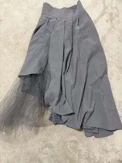 グレー フレアロングスカート