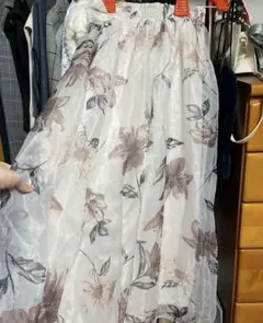 GRL 花柄オーガンジーフレアスカート[tu606]