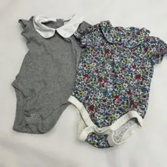 6-12months baby GAP 襟付きロンパース 2枚セット 花柄