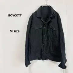 BOYCOTT ボイコット　ミリタリージャケット　M ブラック　麻混　長袖のサムネイル