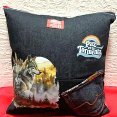 デニムリメイク クッションカバー