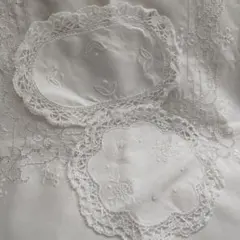 白糸ボビンレース　ドイリー2点