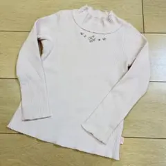 メゾピアノ　リブ　ロンT 長袖　mezzo piano 110 ビーズ