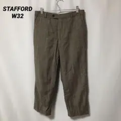 B-758 STAFFORD ウールパンツ スラックス W32 ノータックパンツ