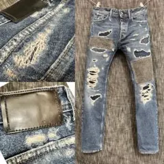 定価64900円 ディーゼル高級ライン ハイエンドライン　ダメージ加工デニム