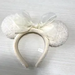 ミニーマウス風アイボリーカチューシャ