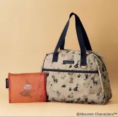 リンネル4月号付録 MOOMINムーミン たためるボストンバッグとメッシュポーチ