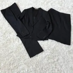 極美品✨　LES MUES スーツ7号　3点セット　パンツ スカート　ブラック